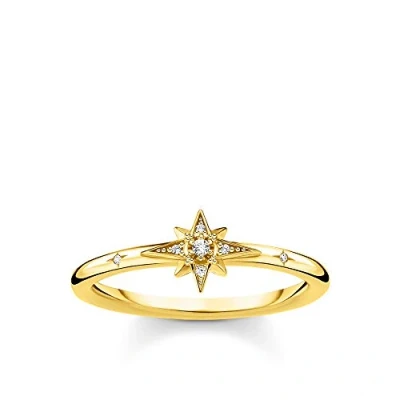 Bild av Thomas Sabo bague étoile avec pierres argent plaqué or TR2317 414 14 52