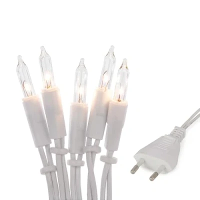Bild av hellum ljusslinga inomhus strömdriven, mini 50 glödlampor klara varma lampor, upplysta 7,35 m, kabel vit ljuskedja lampor med kontakt för jul 835083