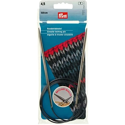 Bild av Prym 40 tum cirkulära mässingsstickningsnålar, 4,5 mm