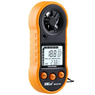 Bild av Digital anemometer handhållen, vindhastighetsmätare vindmätare luftflöde hastighetsmätare för mätning av vindkylans temperaturhastighet, termometer mätare skytte vindsurfing fiske jakt