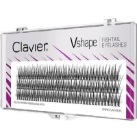 Bild av Clavier Konstgjorda ögonfransar i tuffar V form Fishtail C Curl 10 en tuft Olika längder från 8 till 14 mm Naturligt ute efter unik 3D effekt