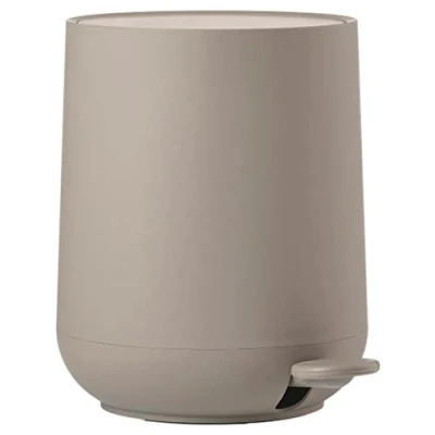 Bild av Zone Denmark Nova avfallsbehållare för badrummet, kosmetisk behållare, diameter 20,5 cm, höjd 23,5 kapacitet 3 liter, taupe