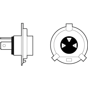 Bild av VALEO 032515 Ampoule, projecteur longue portée H4 12V 60/55W Halogène RENAULT: CLIO 2, TRAFIC 2 Kasten, MASTER VOLKSWAGEN: Polo V 3/5 portes