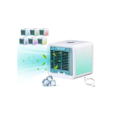 Bild av BEPER P206RAF200 Minibordskylare, luftfuktare, bärbar personlig luftkonditionering, USB kabel, 3 hastigheter, 7 LED kromoterapiljus, mini luftkylare