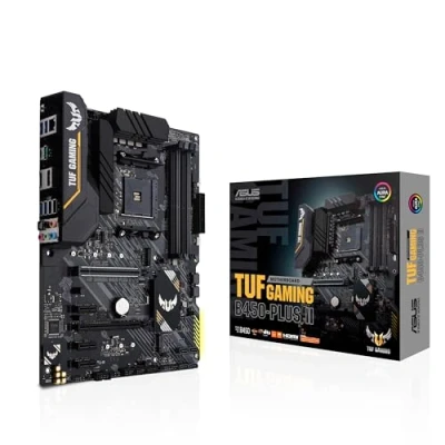 Bild av Asus TUF Gaming B450 Plus II moderkortsbas AM4 (ATX, AMD Ryzen, DDR4 minne, M.2, USB 3.1 Gen1+ Gen2, Aura Sync, Ai brusreducerande mikrofon)