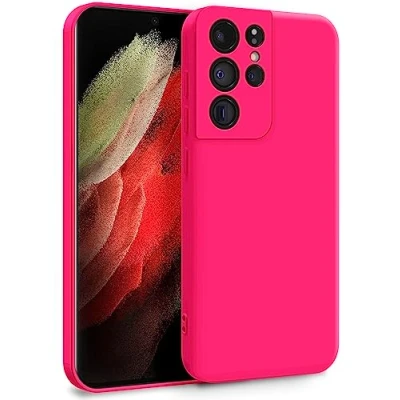 Bild av MyGadget Fodral för Samsung Galaxy S21 Ultra Tvålagers Mobiltelefonfodral med kameraskydd innerfoder &amp; silikonexteriör Rosa