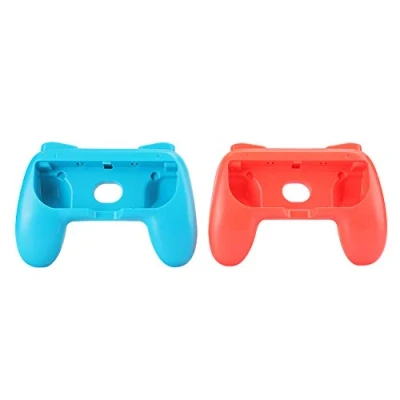 Bild av Oumij1 Spelgrepp ergonomiskt spelhandtag grepp slitagekontroll skyddande fodral passar för Nintendo Switch JoyCon(röd och blå)