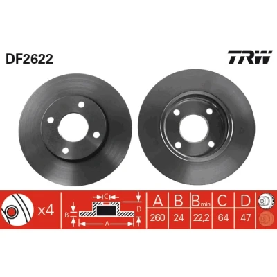 Bild av Bromsskiva TRW DF2622