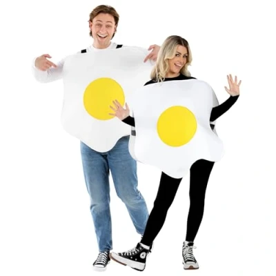Bild av Fun Shack Stekt ägg kostym vuxen, maskeraddräkt äggdräkt, matdräkter halloweenkostym en storlek