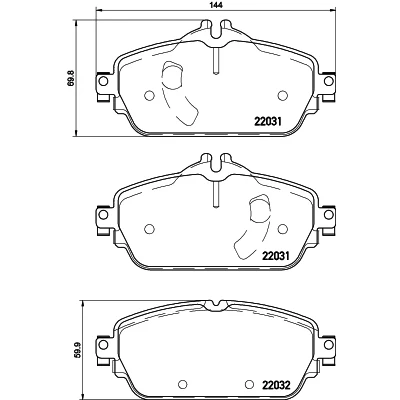 Bild av HELLA 8DB 355 021 541 Jeu de plaquettes frein préparé pour indicateur d&#039;usure MERCEDES BENZ: Classe C Berline, E Coupe