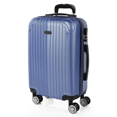 Bild av ITACA Vagn resväska, 50 cm, hytt, ABS. Handbagage. Stel och lätt. Teleskophandtag, 2 handtag 4 hjul. Lågprisflyg Ryanair Vueling, Blå Safir