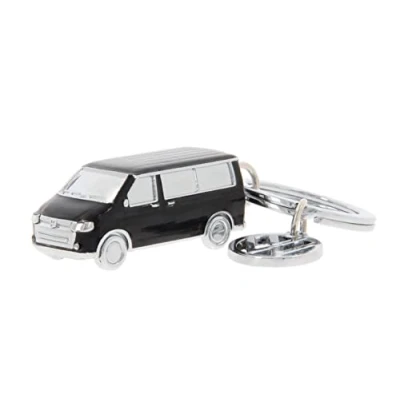 Bild av BRISA VW Collection Volkswagen 3D metallnyckelhängsmycke ring nyckelring tillbehör i T5/T6 Bulli Bus design (Classic Bus/svart)
