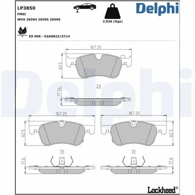 Bild av Bromsbeläggssats, skivbroms DELPHI LP3850