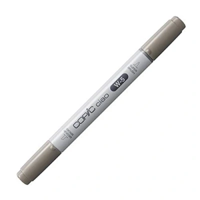 Bild av COPIC Ciao märkpenna typ W 5, varm grå nr. mångsidig layoutmarkör, med en medelbred och penselspets