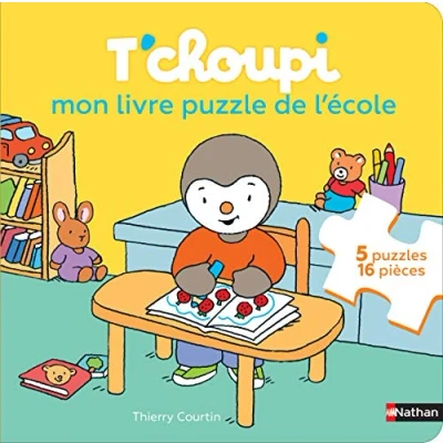Bild av T&#039;choupi, Mon livre puzzle de l&#039;école Dès 2 ans: l&#039;école. Avec 5 puzzles 16 pièces
