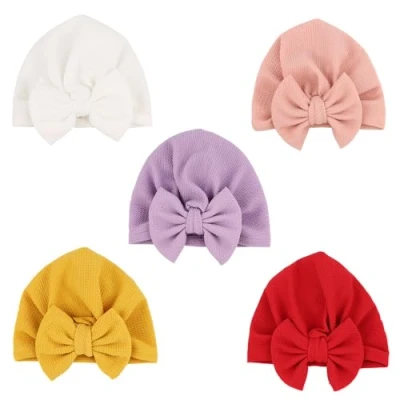 Bild av DRESHOW 5 Paket Baby Turban Mössa Knut Spädbarn Flicka Mjuk Söt Småbarns