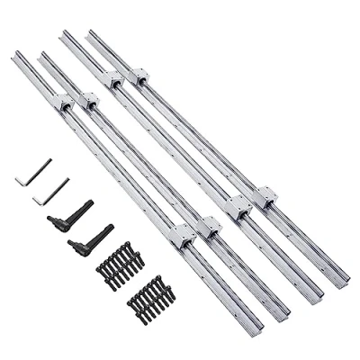 Bild av CNCMANS Linjärgejd, 4 stycken SBR20 styrskenor på 1 200 mm och 8 SBR20UU glidblock, lagerblock, linjärskenor 20 för DIY 3D skrivare CNC maskiner (47,24 tum)