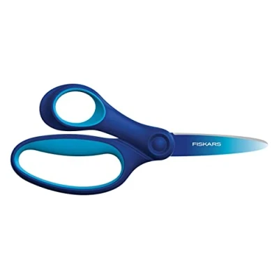 Bild av Fiskars barnsax, Sax För stora barn 8 11 år, vänsterhänta:insida, SoftGrip, Längd: 15 cm, Ombré look, Blå, 1067854