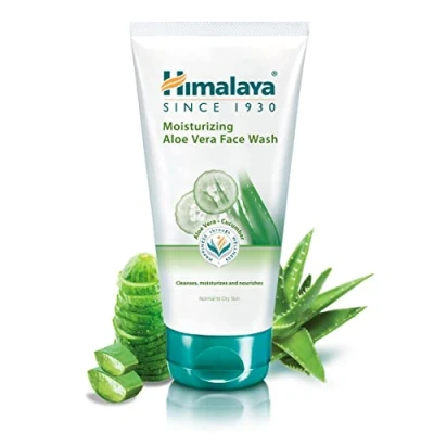 Bild av Himalaya Moisturizing Aloe Vera Face Wash,Cleanses, Soothes and Nourishes Skin Protects from Damage Refreshes Dull, Tired Skin,For Normal to Oily 150ml (Pack of 2)