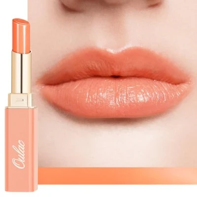 Bild av Oulac 2 i 1 orange läppstift och balsam, saftiga glänsande läppar, fuktgivande närande effekt, läppvård, ger mjukhet för torra veckade vegan (21) Juicy Melon