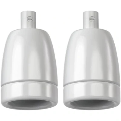 Bild av ledscom.de 2 st E27 sockel, porslin, vit, 230V AC, max. 300W