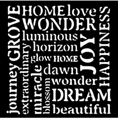 Bild av Stamperia Thick Stencils for Scrapbooks, Albums, Cards, Bullet Journalling, and More, Flexible Material, Easy to Clean, Perfect Hobbies, Crafts Gifting (Hidden Grove, Writings)