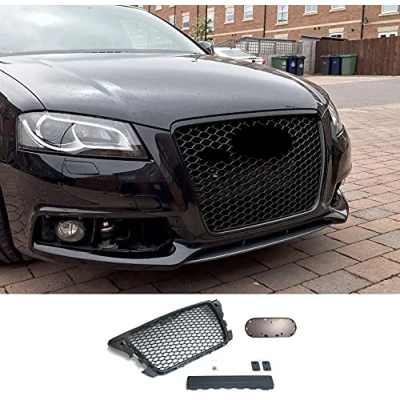 Bild av Lämplig för Audi A3 8P kylargrill bikakegrill främre grill emblemhållare utan PDC