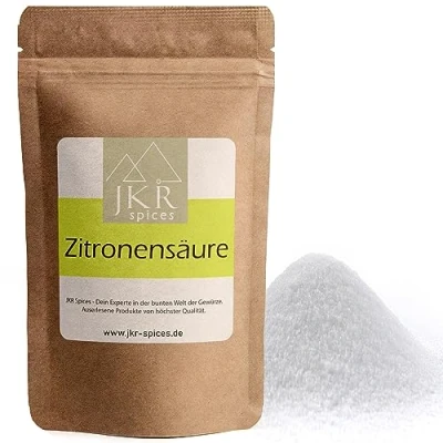 Bild av JKR Spices® 250 g citronsyrapulver livsmedelskvalitet E330 Citronsyra Som syramedel och konserveringsmedel för matlagning bakning avkalkningsmedel eller universalrengöringsmedel