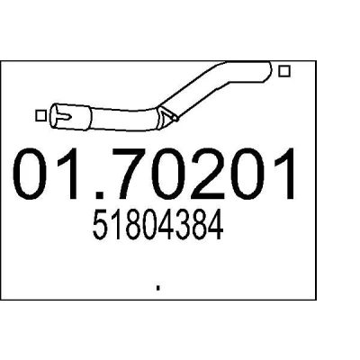 Bild av MTS 01.70201 Tuyau d&#039;échappement 600 arrière pour silencieux final FIAT: Qubo
