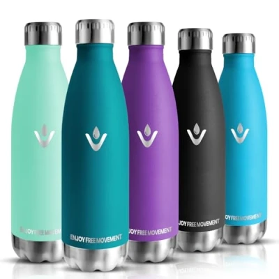 Bild av Termisk flaska, 18/8 Rostfritt stål Flaska 750 ml BPA fri Vattenflaska Gym, Isolerad Undervatten, Termiska Vattenflaskor, Droppsäker, för Skolan, Kontor, Camping