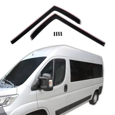 Bild av SCOUTT GP vindavvisare regnavvisande lämplig för Ducato från 2006, svart, tonad, 2 delat set, aerodynamisk, akrylglas