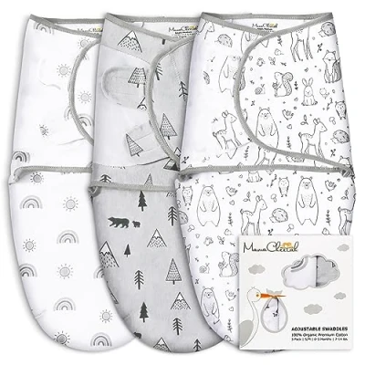 Bild av Mama Cheetah baby swaddle säck, ekologisk filt, nyfödd sovsäckar, justerbar wrap, enkla swaddles för pojke flicka 0 3 månader, nödvändigheter, barnkammare swaddling,