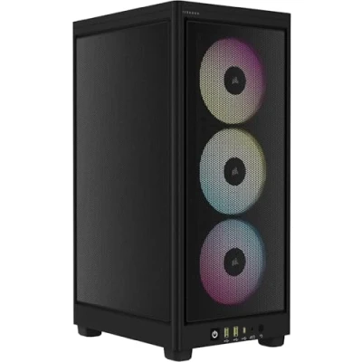 Bild av Corsair iCUE 2000D RGB AIRFLOW Mini ITX PC fodral formfaktor stålnätpaneler GPU stöd med tre spår 3 x AF120 SLIM fläktar ingår iCUUE Lighting Node CORE Controller svart