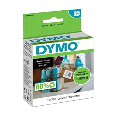 Bild av Små DYMO LabelWriter originaletiketter För flera syften 25 mm x Rulle med 750 etiketter en baksida som lätt kan dras av Självhäftande etikettskrivare
