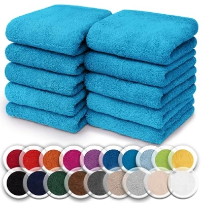Bild av NatureMark Set med 10 tvättdukar, 100% bomull, 30 x cm, turkos