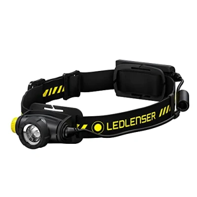 Bild av Ledlenser H5R Work robust pannlampa LED, laddningsbar med litiumbatteri, vattentätt IP67, 500 lumen, high CRI, fokuserbar, steglöst dimbar, ljusräckvidd 200 m, hjälmclips, USB magnetladdningskabel