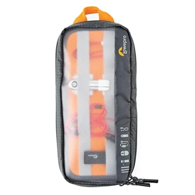 Bild av Lowepro GearUp Pouch Medium, Travel Essentials Case, resväska för PC kabel, kablar, adaptrar, batterier, laddare och USB minnen, laptoptillbehör, väska, tillverkad av återvunnet material, grå