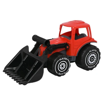 Bild av Plasto Tractor with frontloader. Red. 32 cm