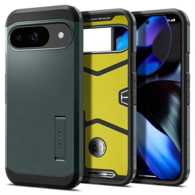 Bild av Spigen Tough Armor Case för Google Pixel 9 och Pro [Made for Google] Skal Fodral Grön