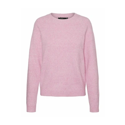 Bild av VERO MODA dam VMDOFFY LS O hals blus GA NOOS 10201022, Fuchsia rosa/detalj: melerad, M