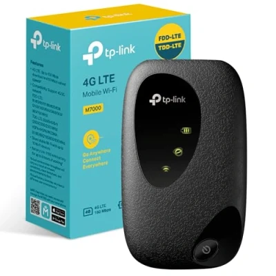 Bild av TP Link M7000 4G Sim wifi router, N300 Mbps, bärbar ficka, modem, box genomströmning 150 Hotspot, 2 mAh uppladdningsbart batteri, upplåst, kompatibelt med alla
