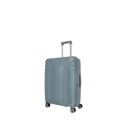 Bild av Travelite 4 hjuls hårt skal medelstor, 66 cm hållbar, ElVAA, vagn med återvunnet foder, TSA lås, utbyggbart 7277 liter, Blågrå, Koffer M erw. (66 cm), Trolley hjul