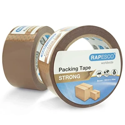 Bild av Rapesco 1696 stark förpackningstejp 50 mm x 60 m, brun, förpackning med 2