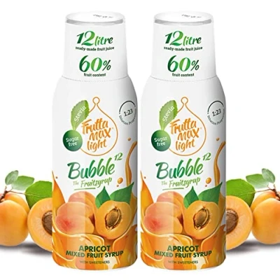 Bild av 2 pack Light Low Carb Fitness Sirap från FruttaMax Noll socker Med Stevia 50 60% fruktinnehåll (2x500ml) (2 x Aprikos Light)