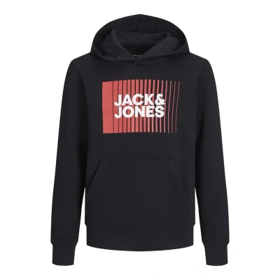 Bild av JACK &amp; JONES pojke Jjecorp logo svetthuva spela noos Jnr tröja, Svart, 140