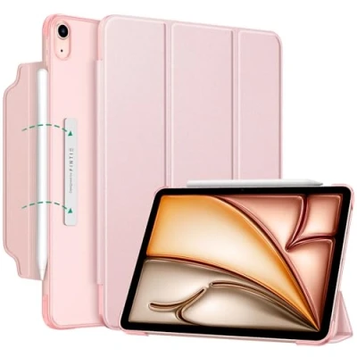 Bild av Fintie fodral för iPad Air 11 tum M2 (2024), 5. Generation (2022)/iPad 4. Gen 10,9 [magnetiskt lås] lätt stativ med genomskinlig matt baksida, roséguld