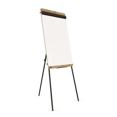 Bild av Rocada Flipchart NAT0610 (B x H) 700 mm 1900 Trä, Ek, Vit (RAL 9003) torka av, skrivbar, höjdjusterbar, inkl. hållare, magnetisk