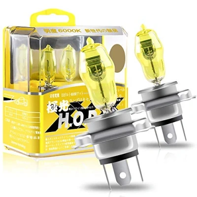 Bild av Sidaqi 2 st H4 100/90 W halogenstrålkastare glödlampor gul 2800K 12 V bil LED strålkastare lampa dimljus