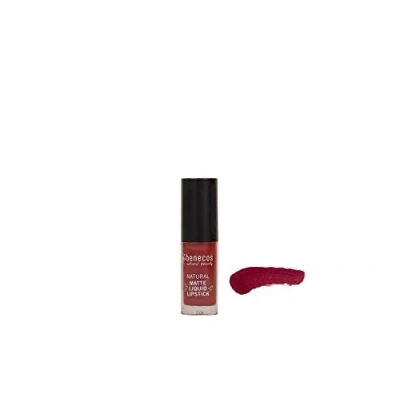 Bild av benecos Biokosmetik matt flytande läppstift högpigmenterad med karnaubavax talkfri vegansk bloody berry, 5 ml