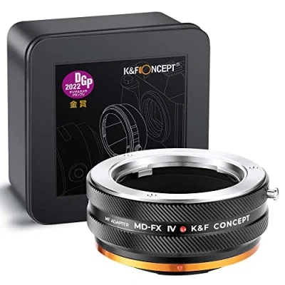 Bild av K&amp;F Concept IV PRO MD FX linsmonteringsadapter med bländarkontrollring, kompatibel Minolta seriens lins till Fujifilm Fuji X Series monteringskameror matt lackdesign